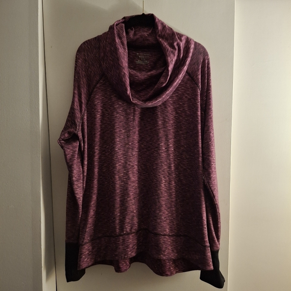 Tek Gear Women's Purple And Black Cowl Neck Sweater